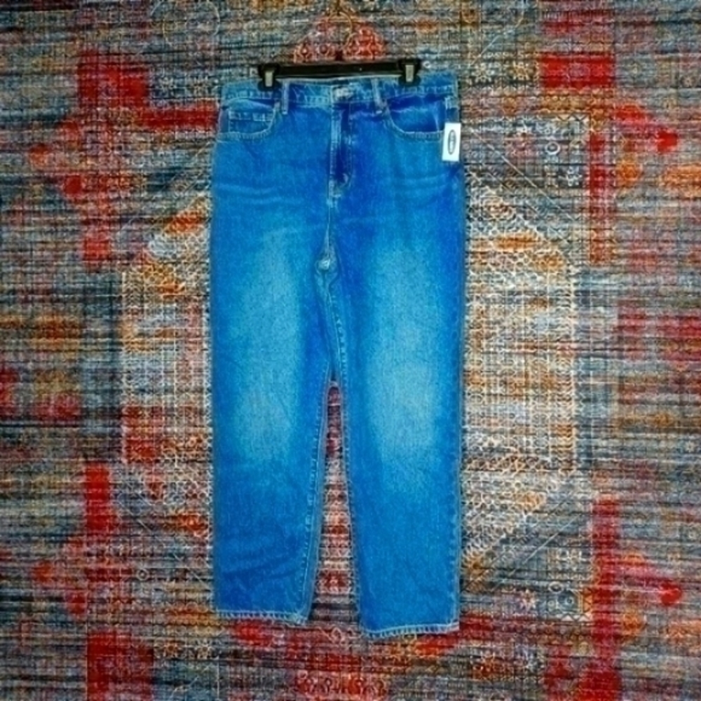 Old Navy womens medium wash Sky-HI extra high straight jeans 14x30 NWT
